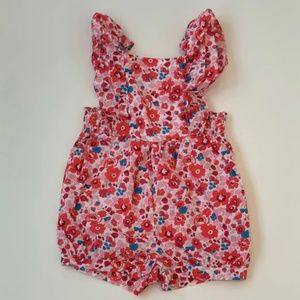 Jacadi- Liberty of London print Ruffle Cotton Romper Bubble- 24m